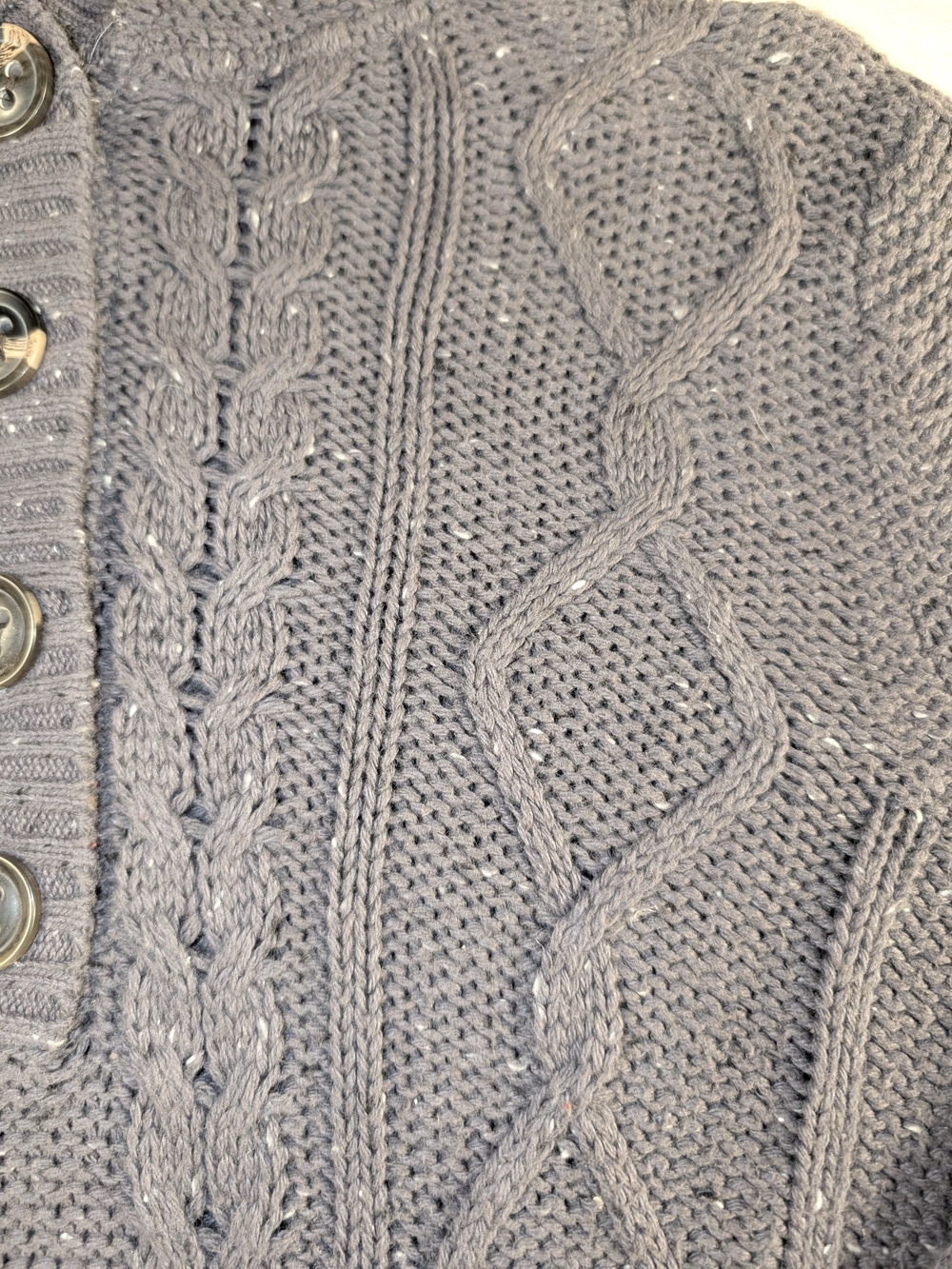 dELiA*s CharcoalGray with Multicolored specks Long-Sleeve Henley Hoodie Sweater - Picture 13 of 15